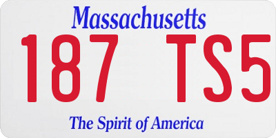MA license plate 187TS5