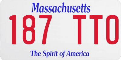 MA license plate 187TT0