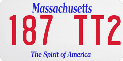MA license plate 187TT2