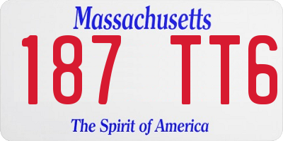 MA license plate 187TT6