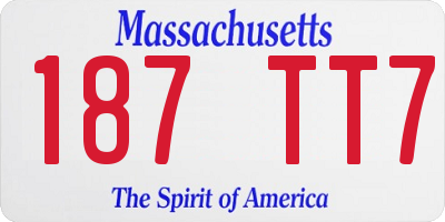 MA license plate 187TT7