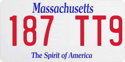 MA license plate 187TT9