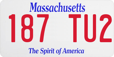 MA license plate 187TU2