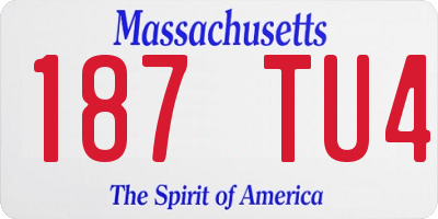 MA license plate 187TU4