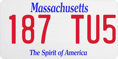 MA license plate 187TU5