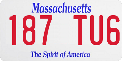 MA license plate 187TU6