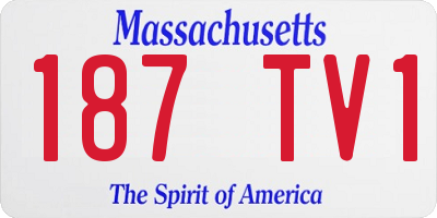 MA license plate 187TV1