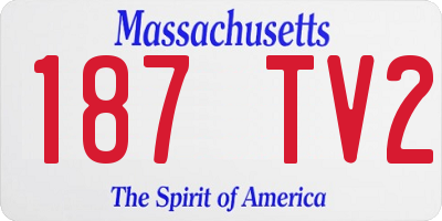 MA license plate 187TV2