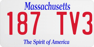 MA license plate 187TV3
