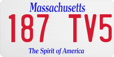 MA license plate 187TV5