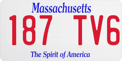 MA license plate 187TV6