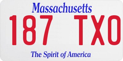 MA license plate 187TX0