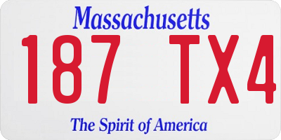 MA license plate 187TX4