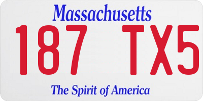 MA license plate 187TX5