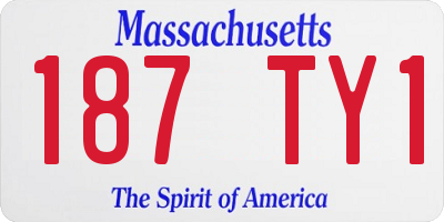 MA license plate 187TY1