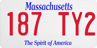 MA license plate 187TY2