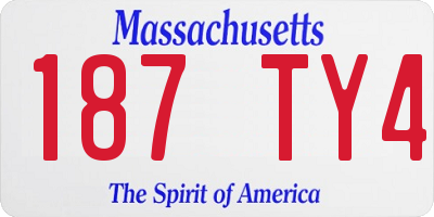 MA license plate 187TY4
