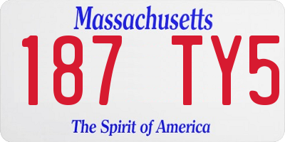 MA license plate 187TY5