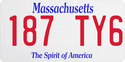 MA license plate 187TY6