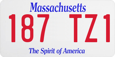 MA license plate 187TZ1