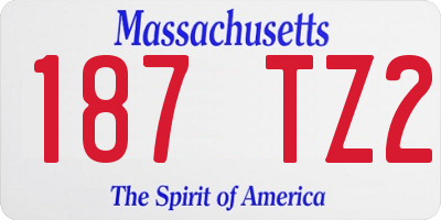 MA license plate 187TZ2