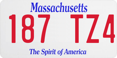 MA license plate 187TZ4