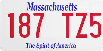 MA license plate 187TZ5
