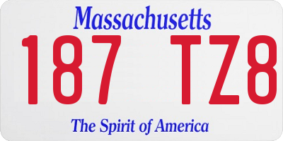 MA license plate 187TZ8