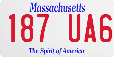 MA license plate 187UA6