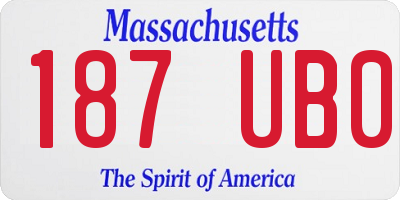 MA license plate 187UB0
