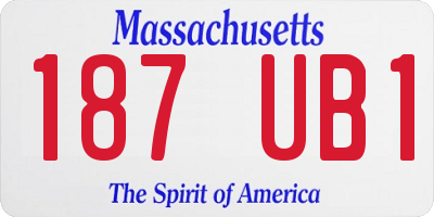 MA license plate 187UB1