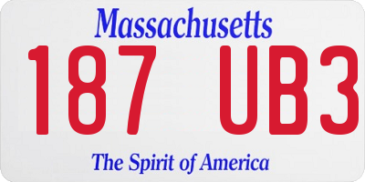MA license plate 187UB3