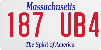MA license plate 187UB4