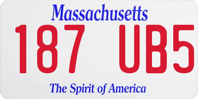 MA license plate 187UB5