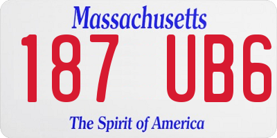 MA license plate 187UB6