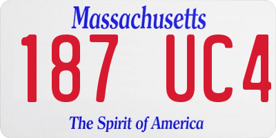 MA license plate 187UC4