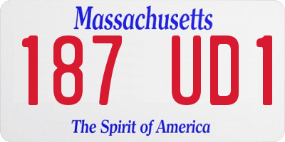 MA license plate 187UD1