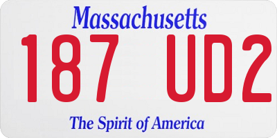 MA license plate 187UD2