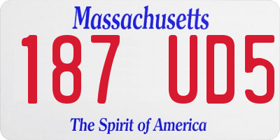 MA license plate 187UD5