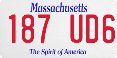 MA license plate 187UD6
