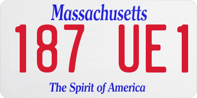 MA license plate 187UE1