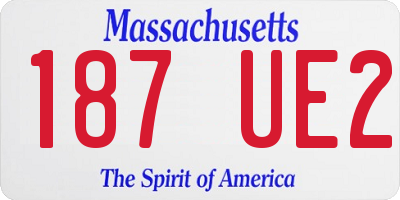 MA license plate 187UE2