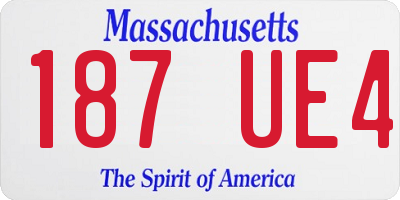 MA license plate 187UE4