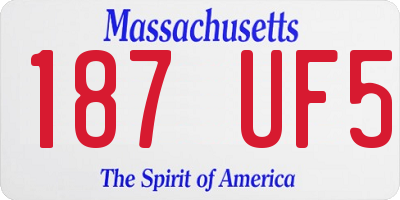 MA license plate 187UF5