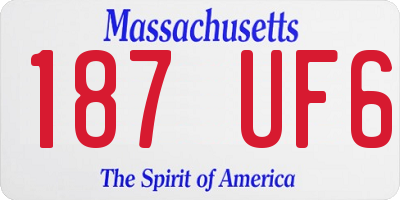 MA license plate 187UF6