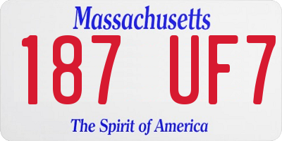 MA license plate 187UF7