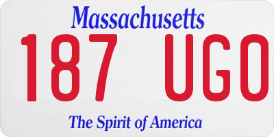 MA license plate 187UG0