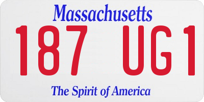 MA license plate 187UG1