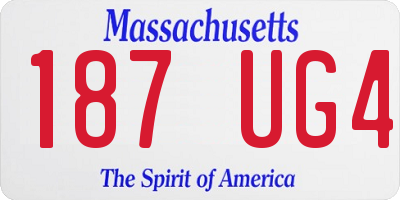 MA license plate 187UG4