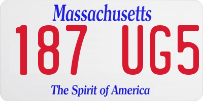 MA license plate 187UG5